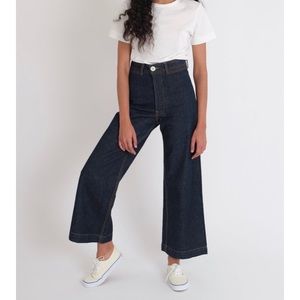 NWT Jesse Kamm Dark Blue Denim Sailor Pants Size 10